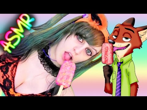 ASMR Popsicle Licking ░ Zootopia ♡ Sly Fox Role Play, Eating, Mouth Sounds, Nick Wilde Cosplay ♡