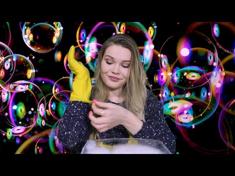 Gloves ASMR 💛💛 Bubbles Soapy Water 💛💛