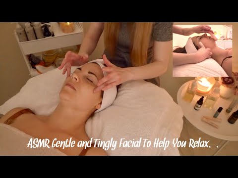 ASMR Gentle Facial Treatment with rose quartz stone Massage and Scalp Massage | No Talking