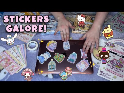 ASMR Applying Stickers to my Laptop and Ipad! Satisfying visuals, Assorted Triggers, and Rambling💗✨