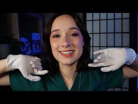 ASMR Caring Southern Doctor Exam & Questions | Eyes Open➡️Eyes Closed | Night Nurse | Typing