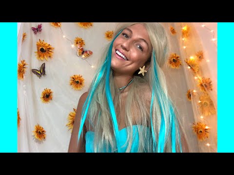 ASMR~ 🌊mermaid AQUAMARINE gives you highlights! (GUM chewing, hair brushing, positive affirmations)⭐