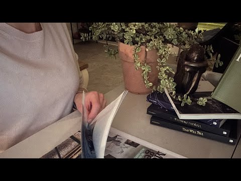 ASMR PAGE TURNING SQUEEZING LICKING GLOSSY PAGES BOOKS MAGAZINES PLANTS