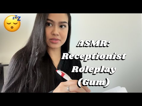 ASMR: Receptionist Roleplay (Gum Chewing) | Typing | Writing | Keyboard Sounds |