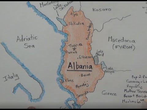 ASMR - Drawing a Map of Albania - Australian Accent - Chewing Gum & Describing in a Quiet Whisper