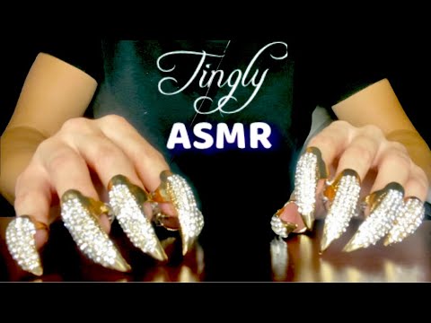 ASMR - Whispered Trigger Words & Tingly Rhinestone Fingertip Sounds