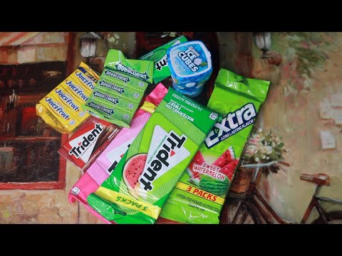 8 FRESH NEW PACKS OF GUM ASMR HAUL TRACING TAPPING