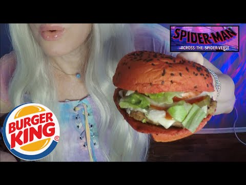 ASMR Trying Burger King Spider-Man Whopper | Chit Chat | Whispered Eat with Me