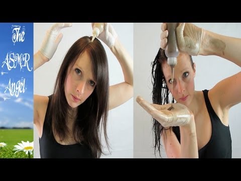 ASMR Dying my hair with brushing sounds and whisper