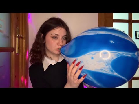 ASMR | Bite To Pop Big Inflatated Balloons | Blowing Huge Balloons ♥️♥️
