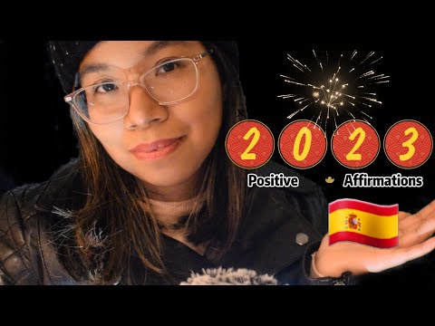 ASMR SPANISH POSITIVE AFFIRMATIONS FOR 2023 (Leather Sounds) 🇪🇸🎆Afirmaciones Positivas para 2023