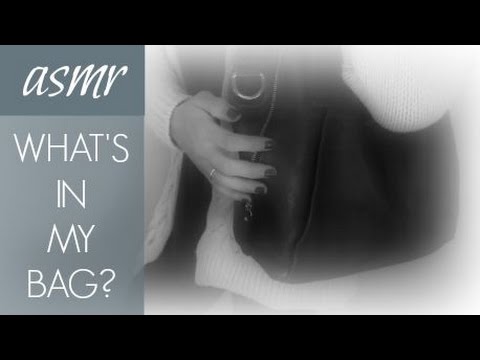 ~ASMR~ WHAT'S IN MY BAG? 👜 Whispering/Crinkling/Tapping/Leather Sounds~