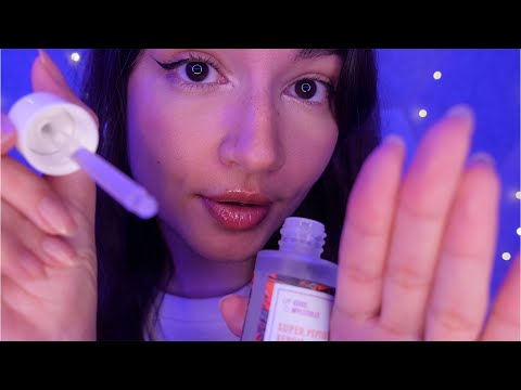 ASMR Friend Does Your Skincare | Lotion, Gum Chewing, RP