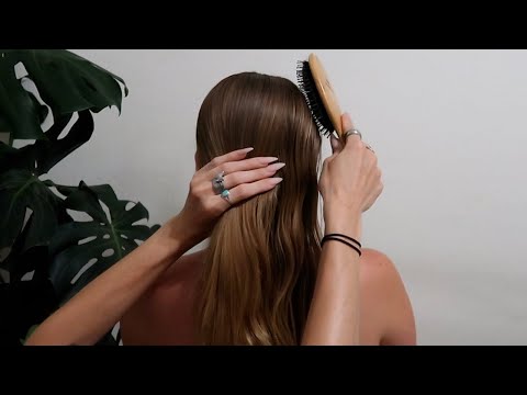 ASMR| 35 minute relaxing hair treatment to sooth anxiety(brushing, braiding + back scratch w/ nails)
