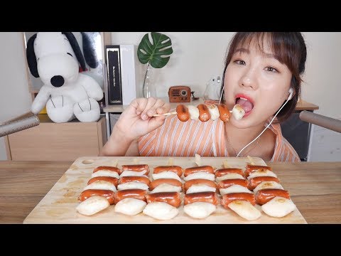 [ASMR]  존맛탱 소떡꼬치 이팅 리얼사운드 Sausage ricecake skewer eating sound