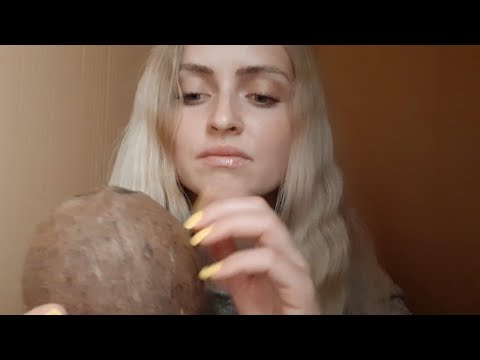 Tapping,[ASMR],  Tapping on coconut,  scratching,  whisper,  hand movement, асмр таппинг на кокосe