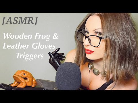 ASMR | Meet My New Wooden Frog Perry 🐸❤️ (Wood Tapping & Leather Glove Sounds)