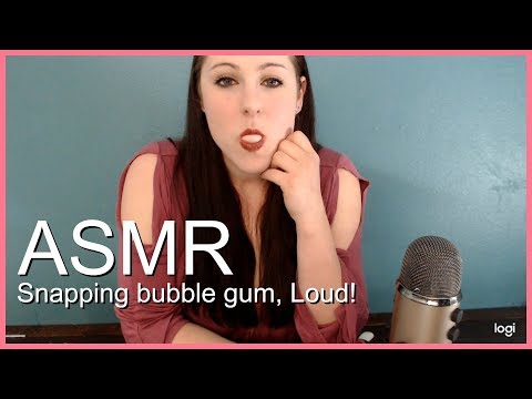 ASMR- Bubble Gum Snapping, Hubba bubba Loud 15 min