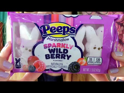 ASMR - eating Peeps! mouth sounds, eating sounds, whispers
