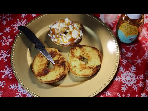 Toasted Sweet Hawaiian Bagels with Butter & Honey ASMR Eating Sounds