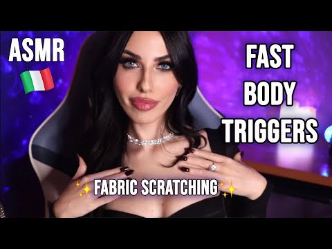 ASMR - Fast and Aggressive Body Triggers, Fabric Sounds, Collarbone Tapping, Mouth Sounds (asmr ita)