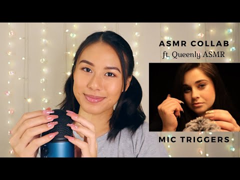 ASMR Mic Triggers | Collab ft. Queenly ASMR | scratching, fluffy cover, slime, crinkles, & more |