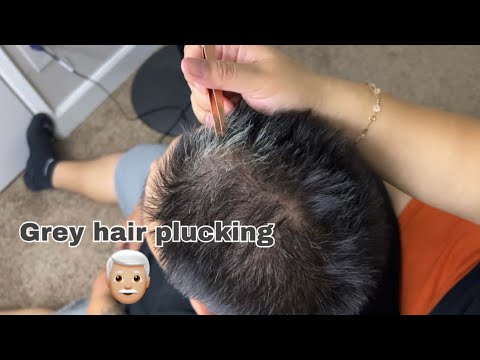ASMR| Plucking my husbands grey hair 👨🏼‍🦳- some scalp scratching