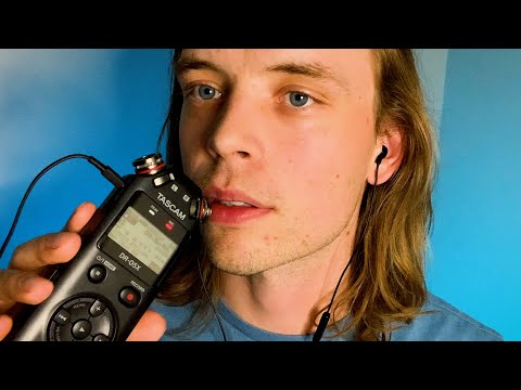 ASMR Mouth Sounds & Close Whispering 🔷 (trigger words, ear to ear, sensitive, tascam)