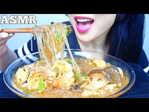 ASMR SEAFOOD SPICY CLEAR NOODLE SOUP (EATING SOUNDS) | SAS-ASMR