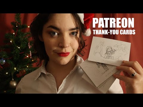 ASMR Hand painting Patreon Thank-you Cards | Whispered Rambling and Painting Sounds [Binaural]