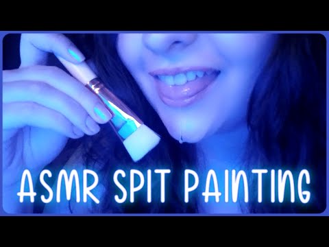 ASMR Spit Painting 🎨 Intense Mouth Sounds + Echo (No Talking)