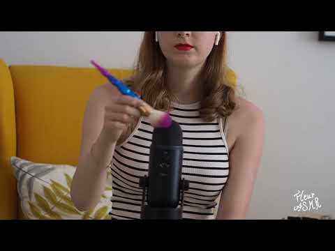 ASMR Gentle Microphone Brushing   with super soft brush for deep sleep no talking 1