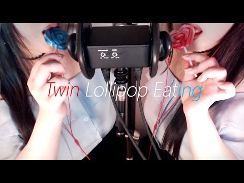 [No Talking ASMR] Twin Lollipop Eating Sound ♡