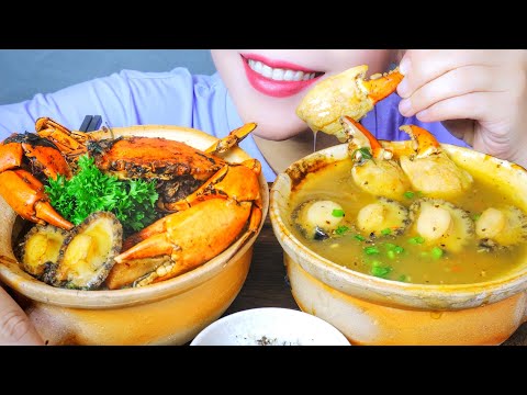 ASMR CRAB X ABALONE NOODLES AND SOUP , EATING SOUNDS | LINH-ASMR