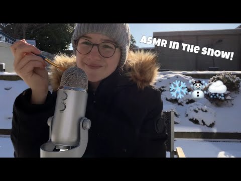 ASMR in the snow!❄️| mic brushing + storytime