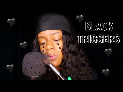 ASMR - 🖤 YOU WILL DEFINITELY FALL ASLEEP TO THIS BLACK TRIGGER ASSORTMENT VIDEO 🖤