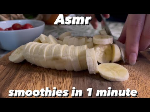 Asmr smoothies in 1 minute 🫐🍓🍌