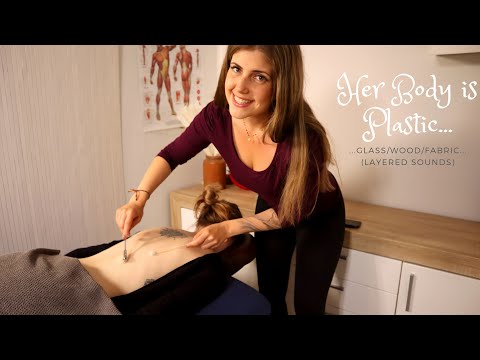 Real Person ASMR | Her BODY is Plastic | TINGLE HEAVEN (layered sounds) Back Massage deutsch/german