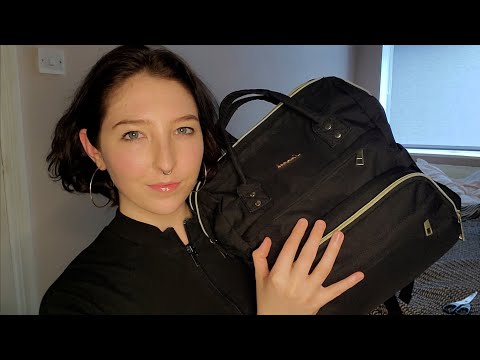 ASMR what's in my bag? | university student | whispering & hand movements