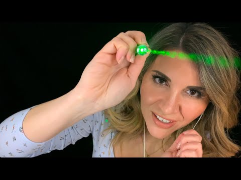 ASMR - Playing with lasers to make you feel calm. Light triggers, mouth sounds, hand movements.