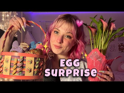 ASMR Fun Trigger Egg Basket Surprises for Easter/Spring 🐣✨☁️ Tapping, Scratching, Mystery Opening💗