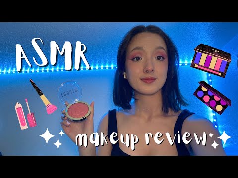 ASMR skincare haul + mouth sounds, hand movements + scratching/tapping *HONEST REVIEWS*