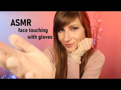 ASMR face touching and hand movements (asmr touching camera lens) + face tracing