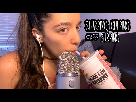 ASMR | SLURPING, GULPING & BURPING UP-CLOSE (watch this to relax) BEST MOUTH NOISES 🥤💕