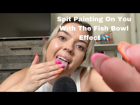 ASMR| Fish Bowl Effect with Mouth Spiit Panting & Tapping On Random Items/ Hand Movements