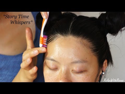 ASMR Hair Styling! *Story Time Whispers* Making Space Buns, LAYING HER EDGES W. A TOOTHBRUSH AGAIN!