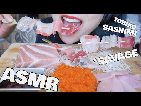 ASMR Fatty *MOST DELICIOUS TUNA + SASHIMI Tobiko eggs (EATING SOUNDS) NO TALKING | SAS-ASMR