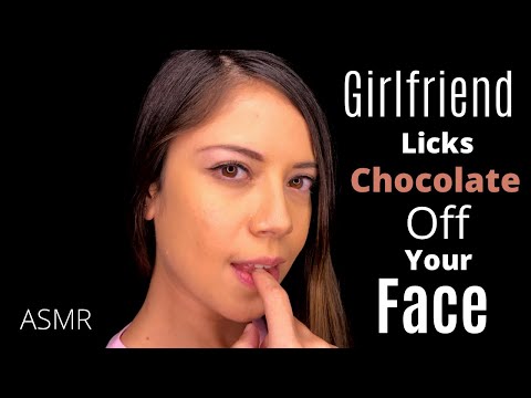 ASMR Girlfriend Licks Chocolate Off Your Face 👅  (Lens Licking Tongue Fluttering Personal Attention)