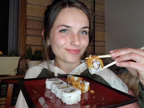 (ASMR) Sushi Night + Ramble [Soft-Spoken] #mouthsounds #asmreating #sushiasmr #foodasmr