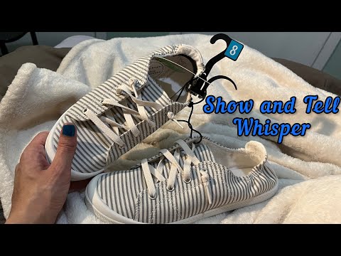 ASMR Show And Tell Whisper( Brand New Spring Shoes |Walmart) Tapping and Scratching